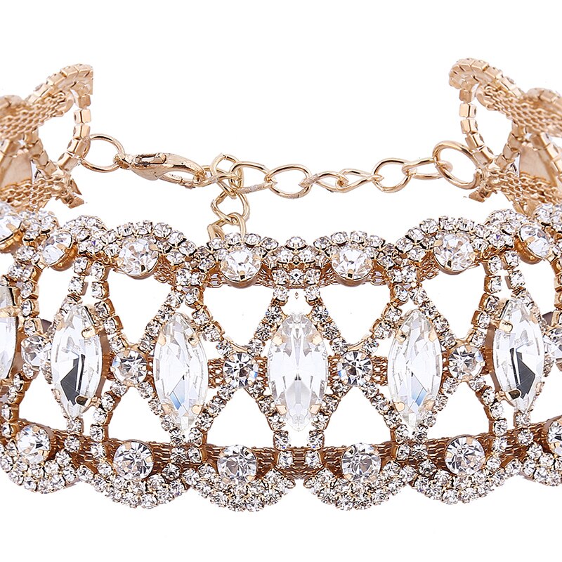 Luxury Big Crystal Rhinestone Flower Collar choker