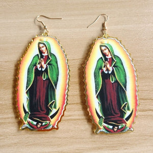 Super Vintage Classic Virgin Mary Dangle Drop earrings