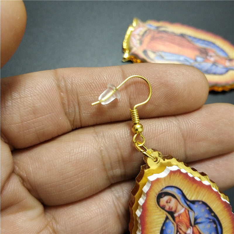 Super Vintage Classic Virgin Mary Dangle Drop earrings