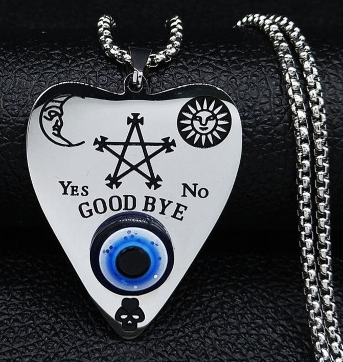 Vintage Wicca Ouija Eye Moon Goddess Protection Pendant necklace