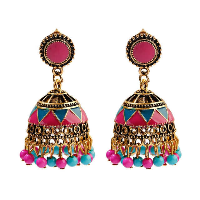 Classic Bollywood Retro Bead Junket earrings