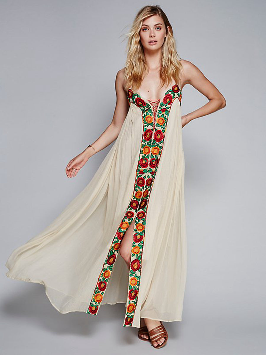 Vintage Gypsy Embroidery Amalfi Coast Beach dress