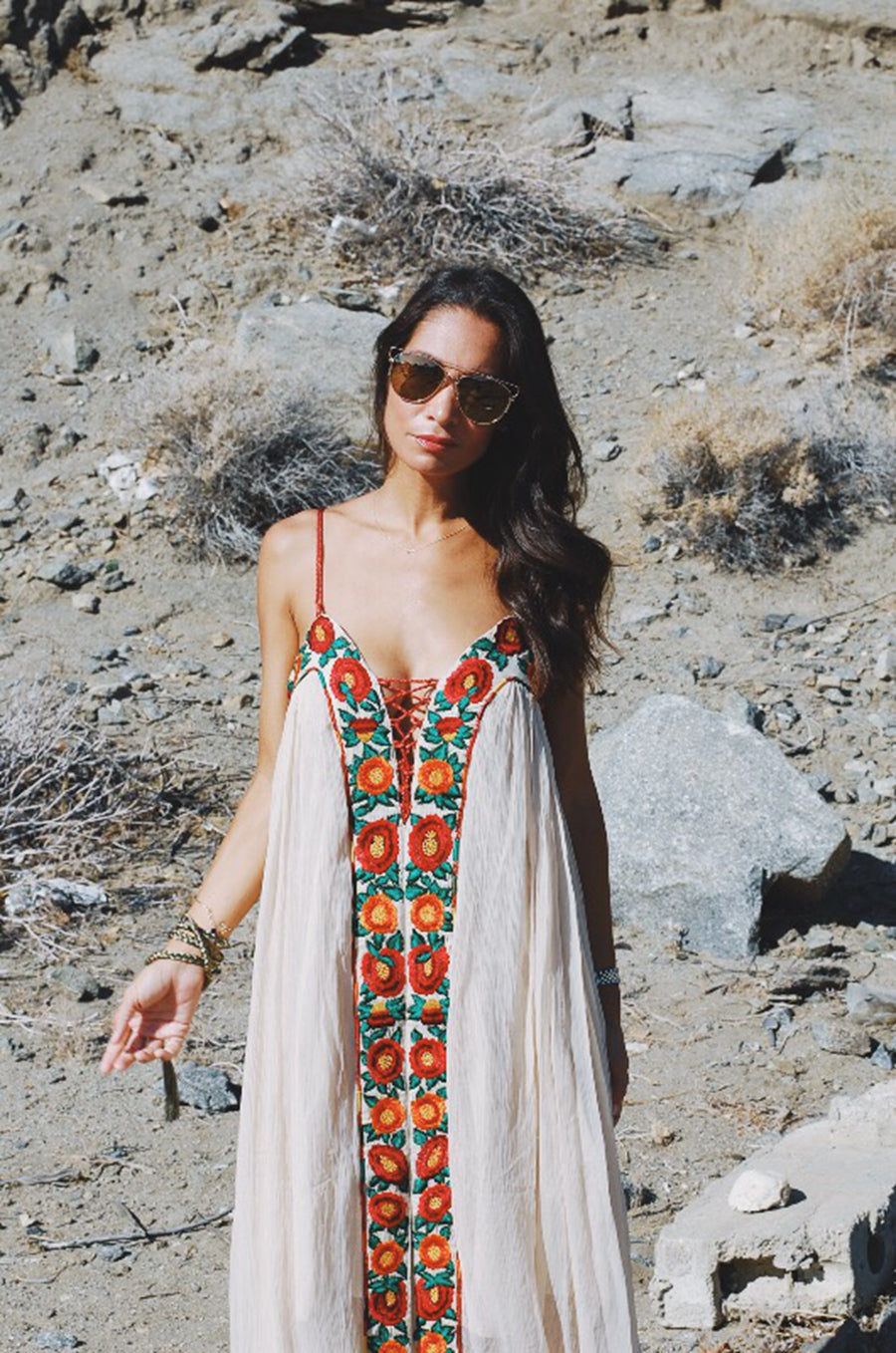 Vintage Gypsy Embroidery Amalfi Coast Beach dress