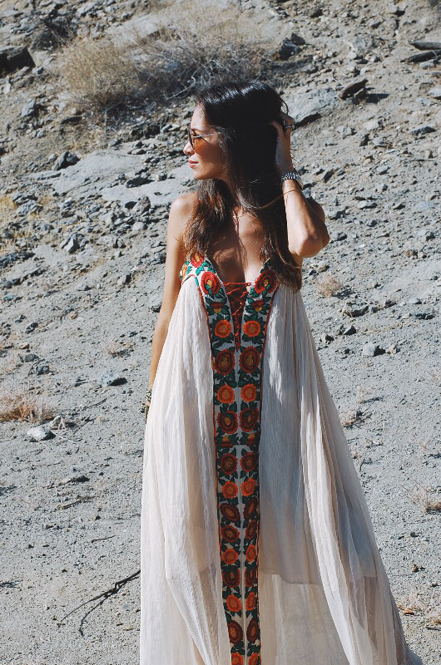 Vintage Gypsy Embroidery Amalfi Coast Beach dress