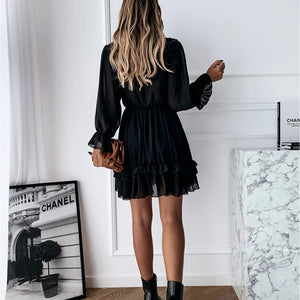 Sassy Boho Lace Noir Chiffon dress