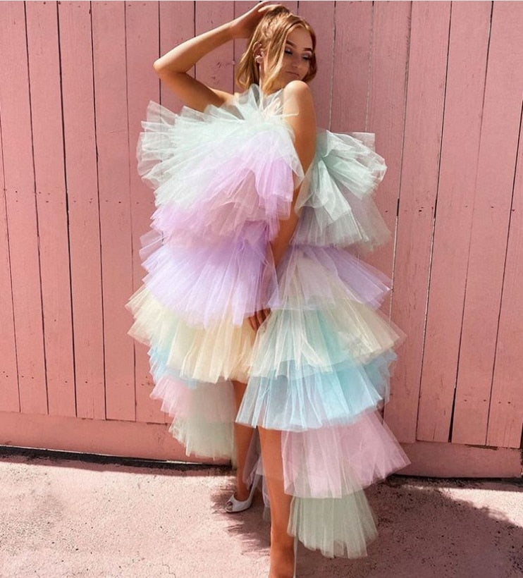 Sweet Vintage Rainbow Tutu Tulle dress