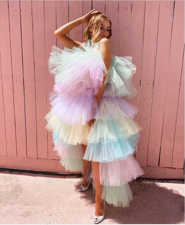 Sweet Vintage Rainbow Tutu Tulle dress