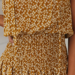 So Boho Dandelion Flower Print Mini dress