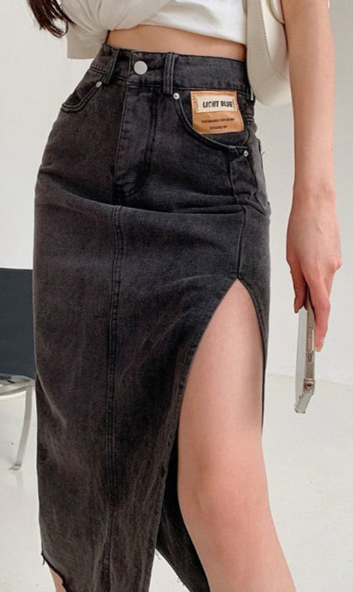 Chic Buffalo Stance High & Wasted Side Splitting Denim skirt